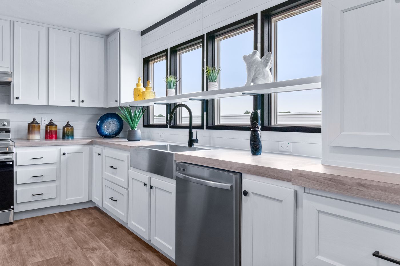 The HERCULES Kitchen. This Manufactured Mobile Home features 4 bedrooms and 2 baths.