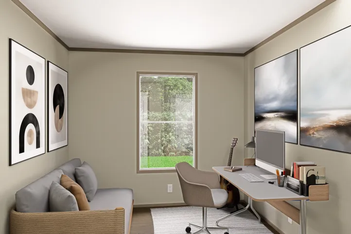 The RAINIER Guest Bedroom. This Manufactured Mobile Home features 4 bedrooms and 3 baths.