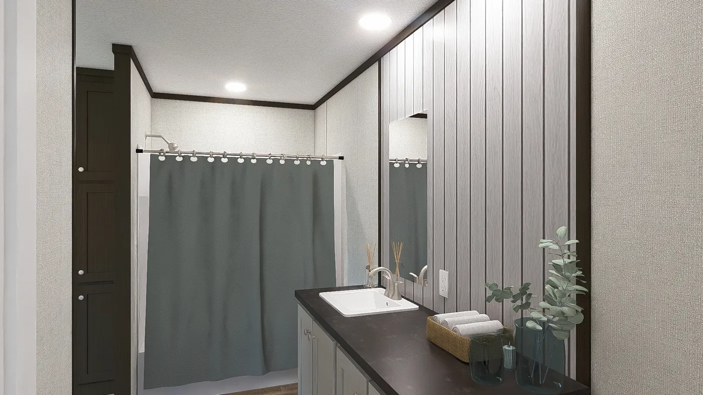 The IMPACT Primary Bathroom. This Manufactured Mobile Home features 4 bedrooms and 2 baths.