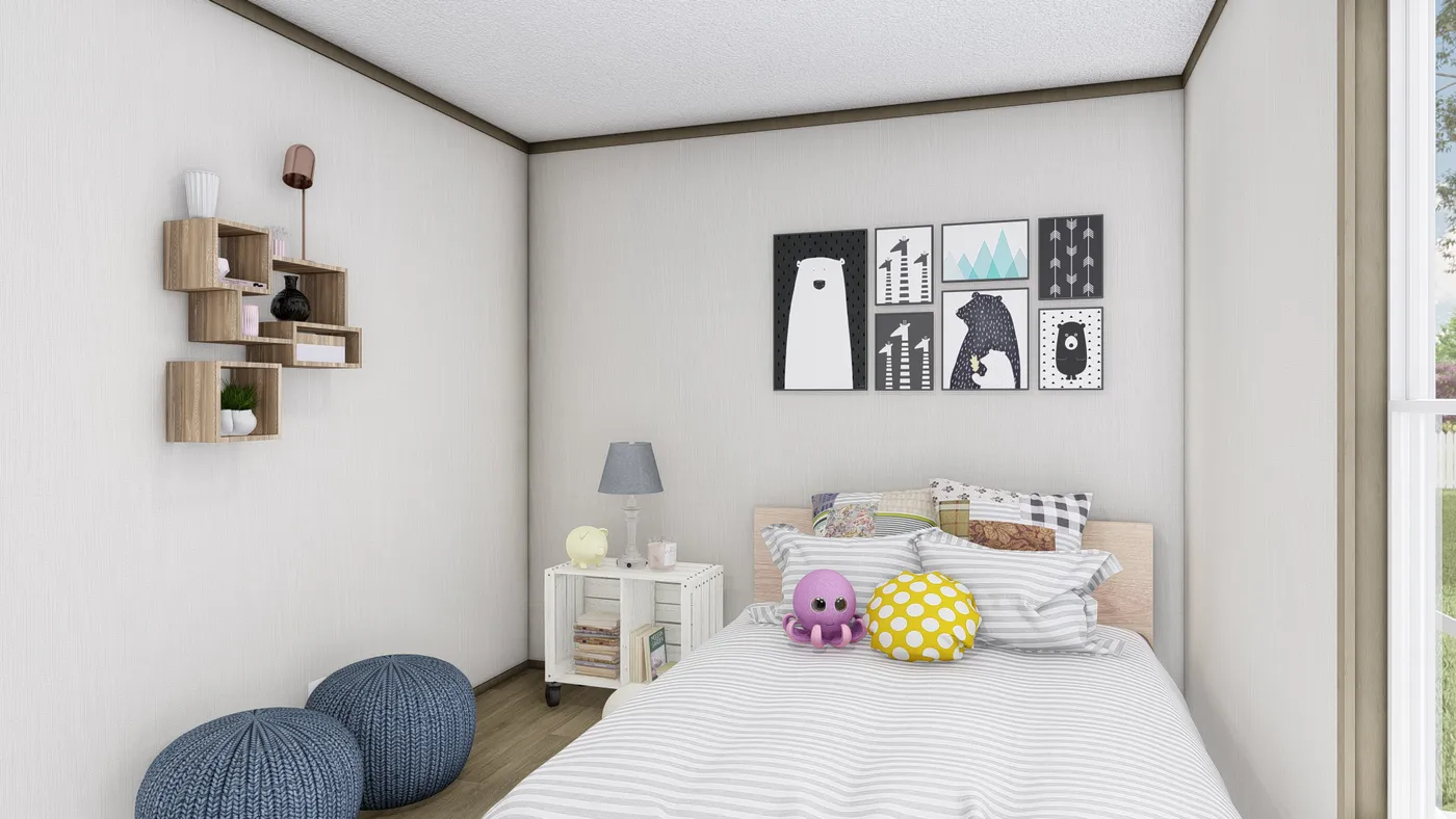 The COOK Bedroom. This Manufactured Mobile Home features 3 bedrooms and 2 baths.