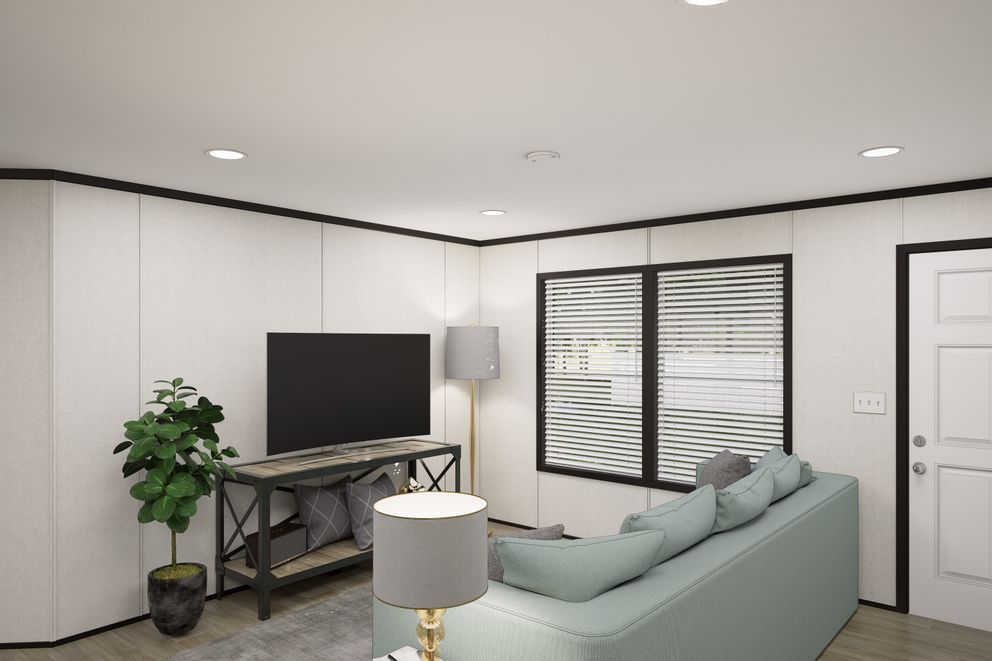 The PLATINUM ANNIVERSARY Exterior. This Manufactured Mobile Home features 3 bedrooms and 2 baths.