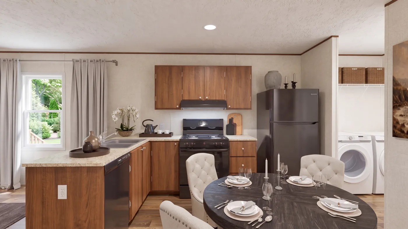 The CYPRESS Kitchen. This Manufactured Mobile Home features 4 bedrooms and 2 baths.
