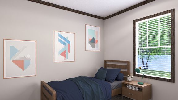 The THE JACKSON Bedroom. This Manufactured Mobile Home features 4 bedrooms and 2 baths.