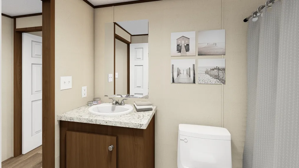 The MARVELOUS 3 Guest Bathroom. This Manufactured Mobile Home features 3 bedrooms and 2 baths.