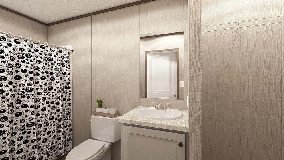 The LEGEND 14X66 Primary Bathroom. This Manufactured Mobile Home features 3 bedrooms and 2 baths.