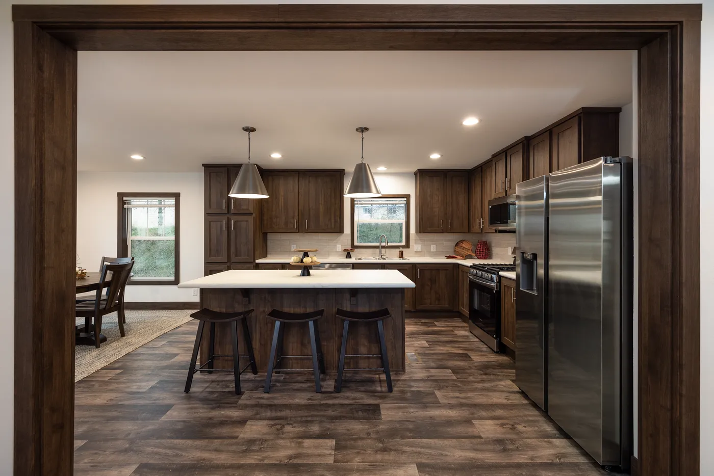 The RAMSEY 75 Kitchen. This Manufactured Mobile Home features 4 bedrooms and 2 baths.