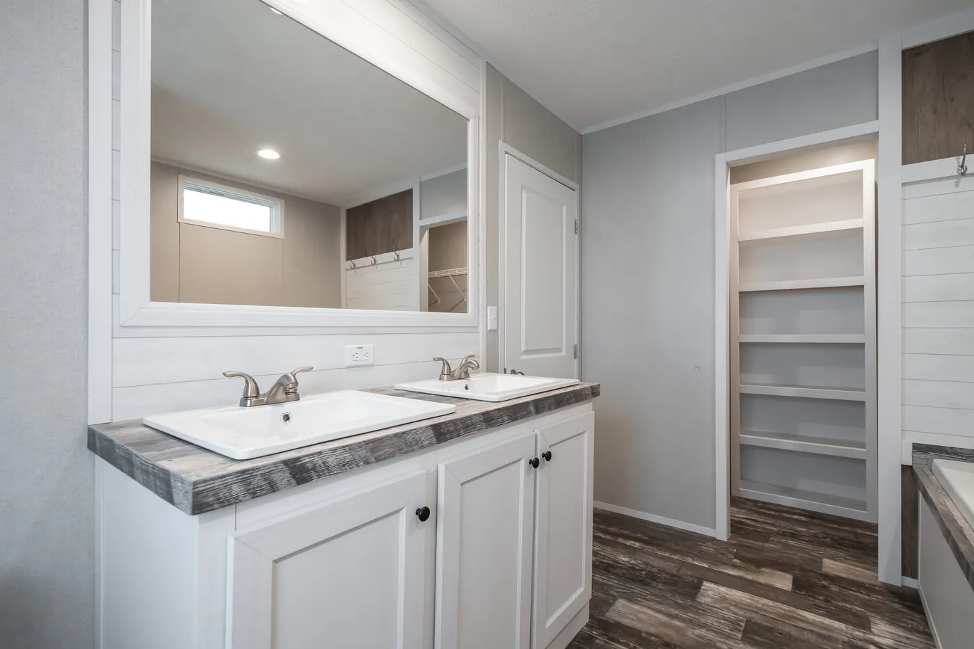 The WILLOW Primary Bathroom. This Manufactured Mobile Home features 3 bedrooms and 2 baths.