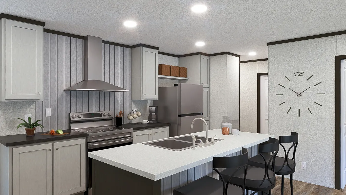 The COLOSSAL Kitchen. This Manufactured Mobile Home features 3 bedrooms and 2 baths.