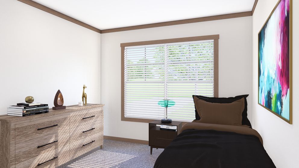 The FARM 4 FLEX Guest Bedroom. This Manufactured Mobile Home features 4 bedrooms and 3 baths.