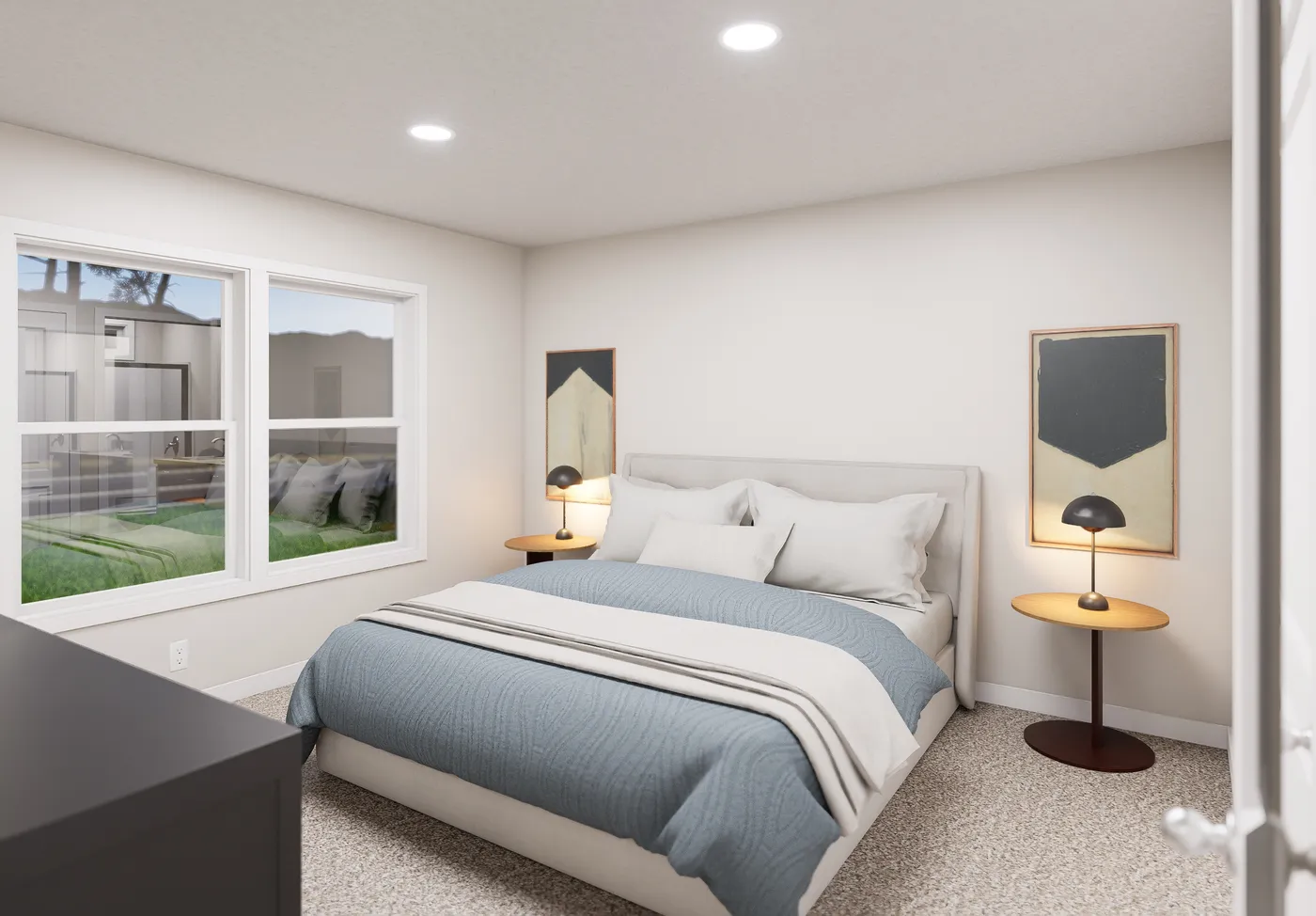 The 5015 IMAGINE Primary Bedroom. This Manufactured Mobile Home features 3 bedrooms and 2 baths.