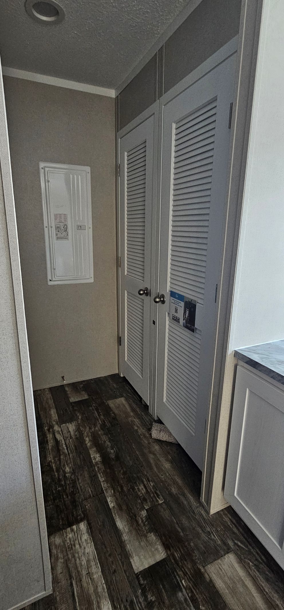The ONYX 48 Utility Room. This Manufactured Mobile Home features 2 bedrooms and 1 bath.
