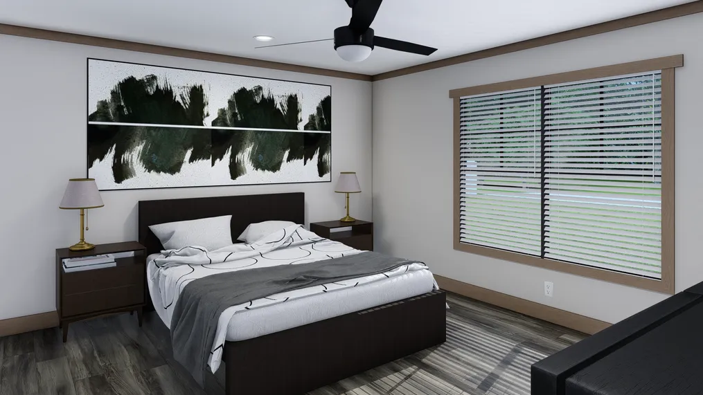 The ANGELINA Primary Bedroom. This Manufactured Mobile Home features 4 bedrooms and 2 baths.