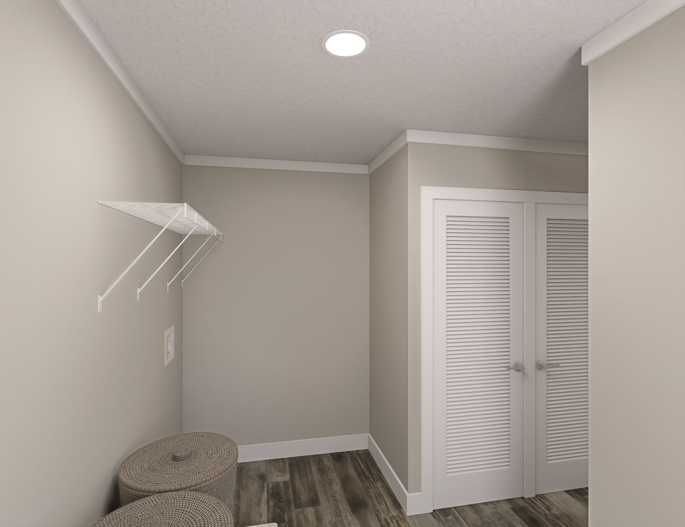 The BROOKLINE FLEX 32 WIDE Utility Room. This Manufactured Mobile Home features 4 bedrooms and 3 baths.