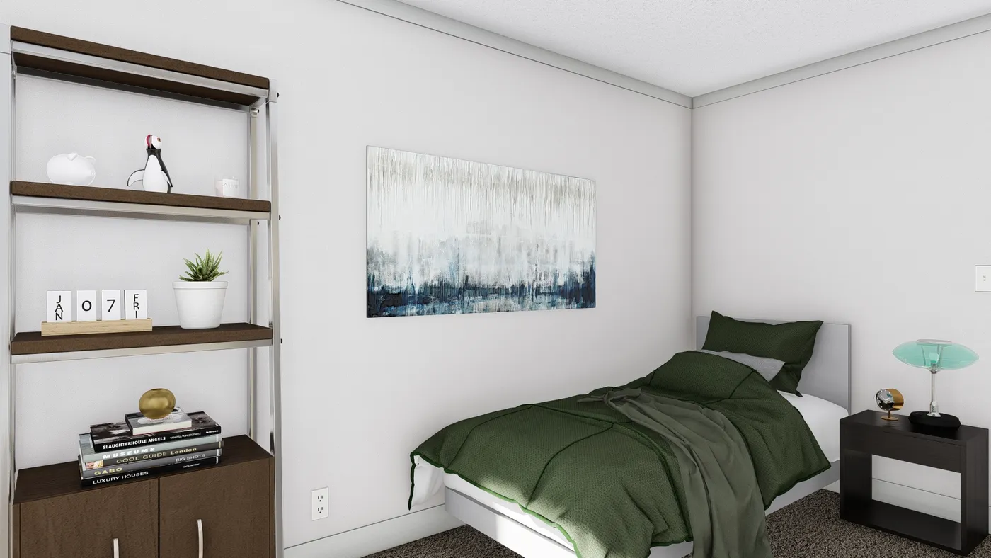 The HEY JUDE Bedroom. This Manufactured Mobile Home features 5 bedrooms and 2 baths.