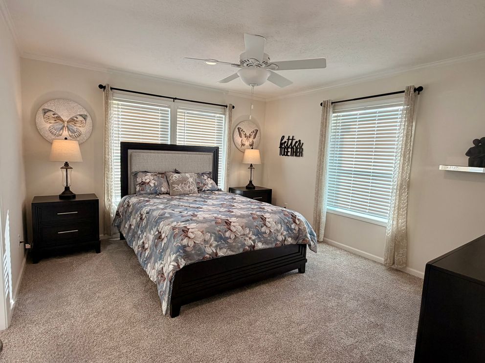 The TOURMALINE 7628-649 Primary Bedroom. This Manufactured Mobile Home features 4 bedrooms and 2 baths.