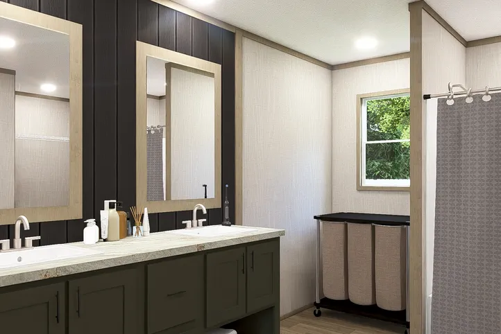 Charwood. The RAINIER Primary Bathroom. This Manufactured Mobile Home features 4 bedrooms and 3 baths.