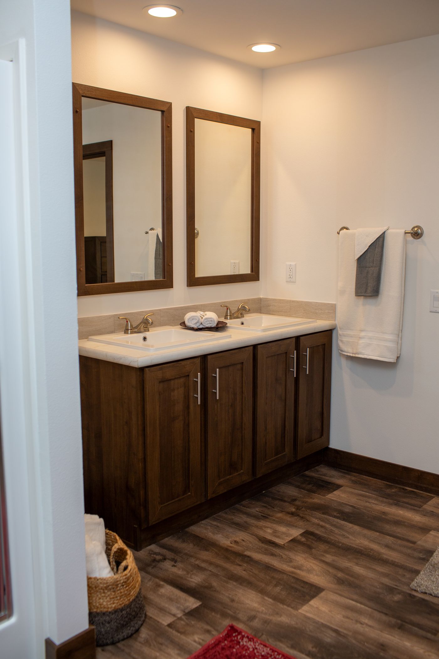 The RAMSEY 75 MOD Primary Bathroom. This Modular Home features 4 bedrooms and 2 baths.