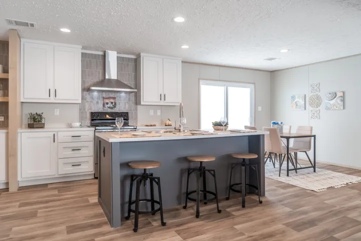 The RIO Kitchen. This Manufactured Mobile Home features 3 bedrooms and 2 baths.