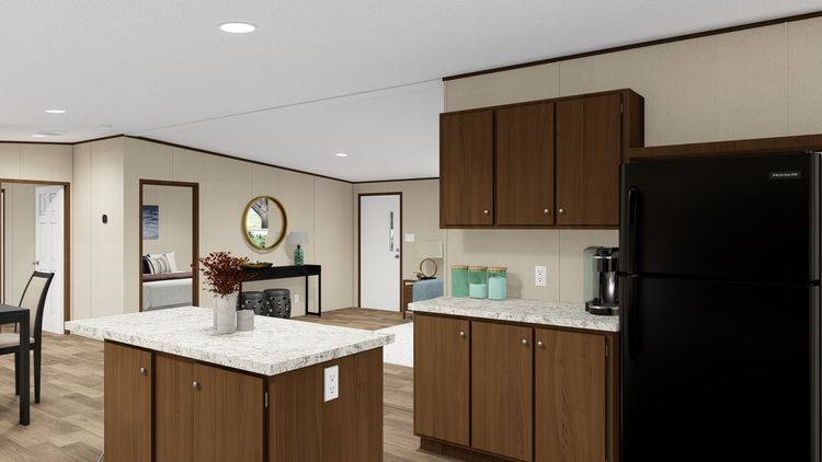 The THRILL Kitchen. This Manufactured Mobile Home features 3 bedrooms and 2 baths.