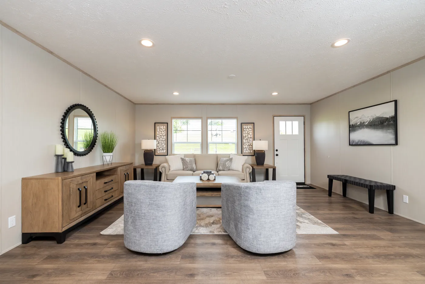 The VISION Living Room. This Manufactured Mobile Home features 4 bedrooms and 2 baths.