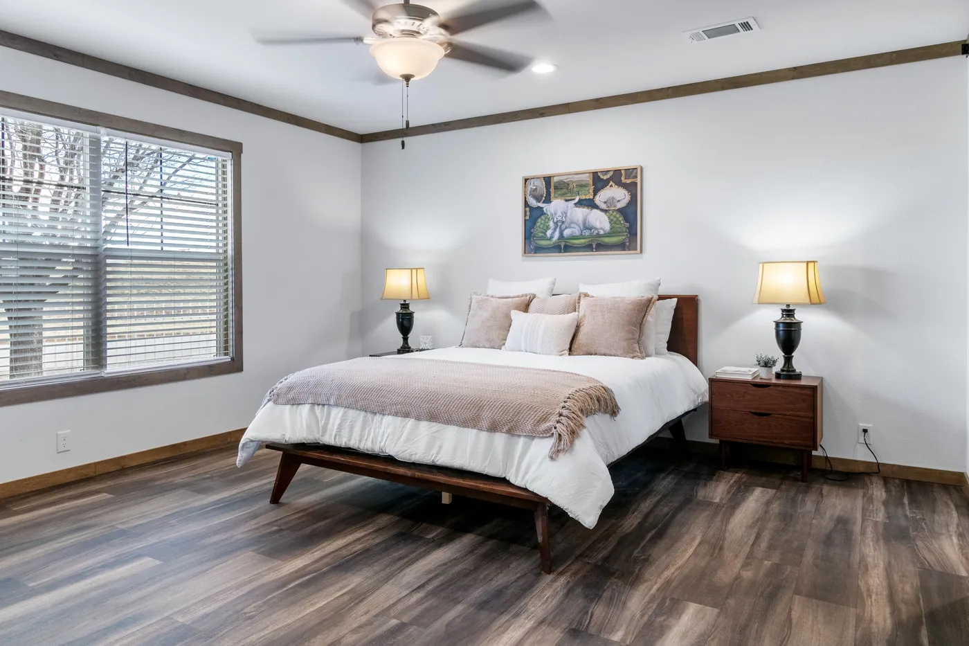 The ISABELLA ELITE Primary Bedroom. This Manufactured Mobile Home features 3 bedrooms and 2 baths.