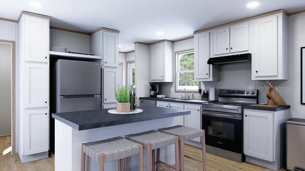 The EMBER Kitchen. This Manufactured Mobile Home features 2 bedrooms and 2 baths.