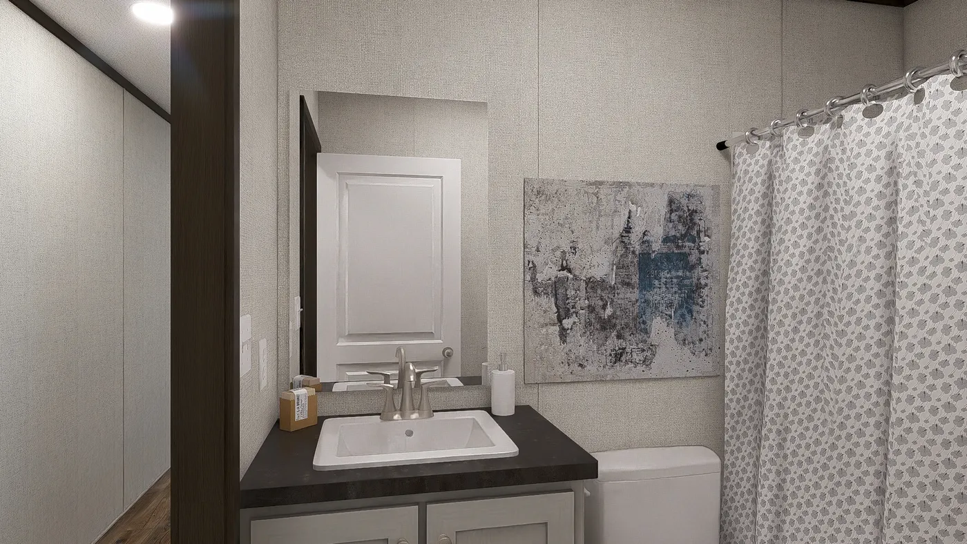 The INTUITION Guest Bathroom. This Manufactured Mobile Home features 3 bedrooms and 2 baths.