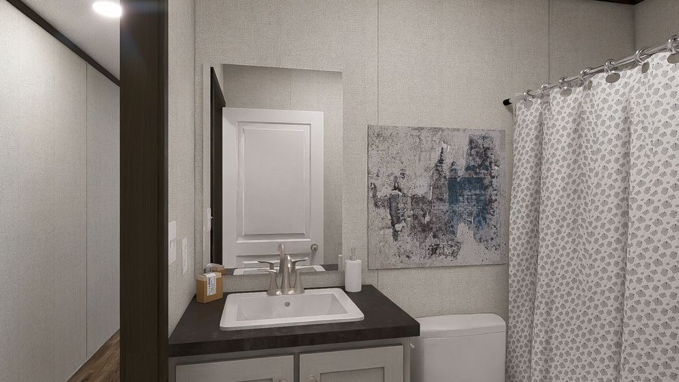 The INTUITION Guest Bathroom. This Manufactured Mobile Home features 3 bedrooms and 2 baths.