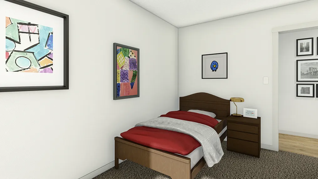 The UNDER PRESSURE Guest Bedroom. This Manufactured Mobile Home features 3 bedrooms and 2 baths.