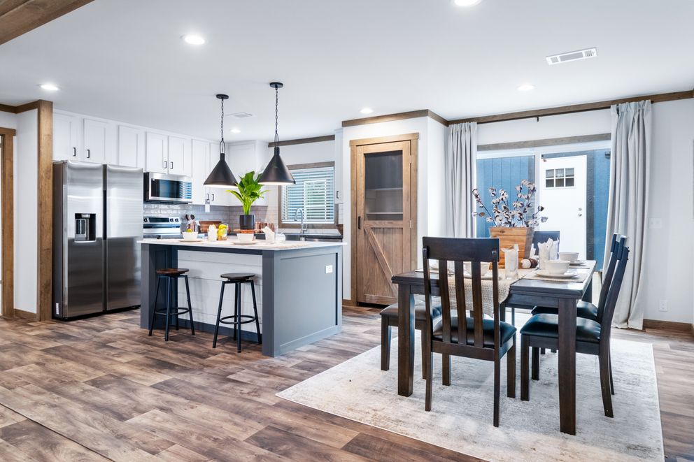 The SAWYER ELITE Kitchen. This Manufactured Mobile Home features 3 bedrooms and 2 baths.