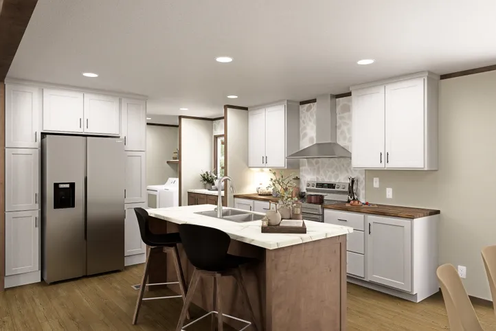 The RIO Kitchen. This Manufactured Mobile Home features 3 bedrooms and 2 baths.