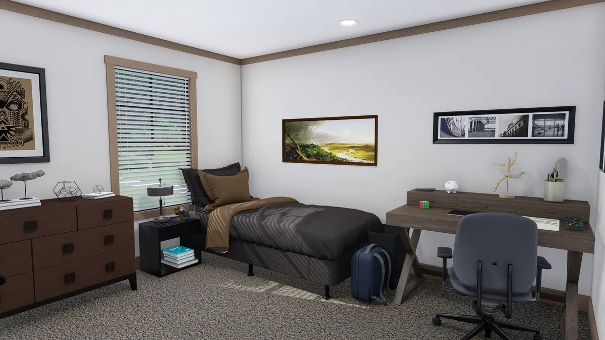 The TINSLEY Bedroom. This Manufactured Mobile Home features 4 bedrooms and 2 baths.
