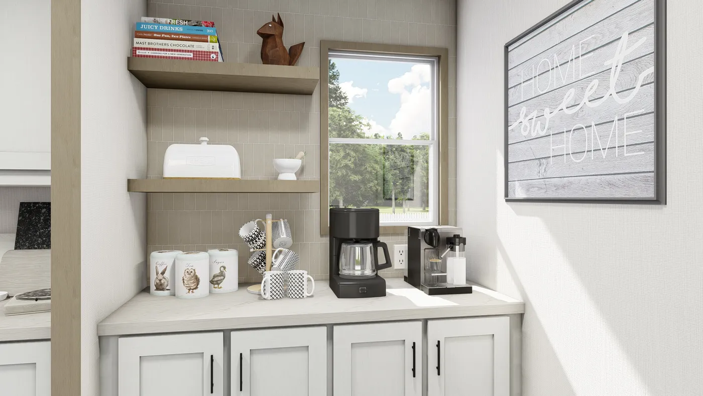 The ZION Kitchen. This Manufactured Mobile Home features 3 bedrooms and 2 baths.