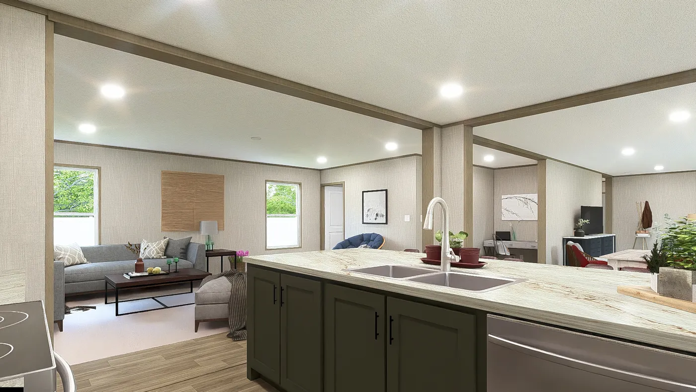 The EVEREST Kitchen. This Manufactured Mobile Home features 4 bedrooms and 2 baths.