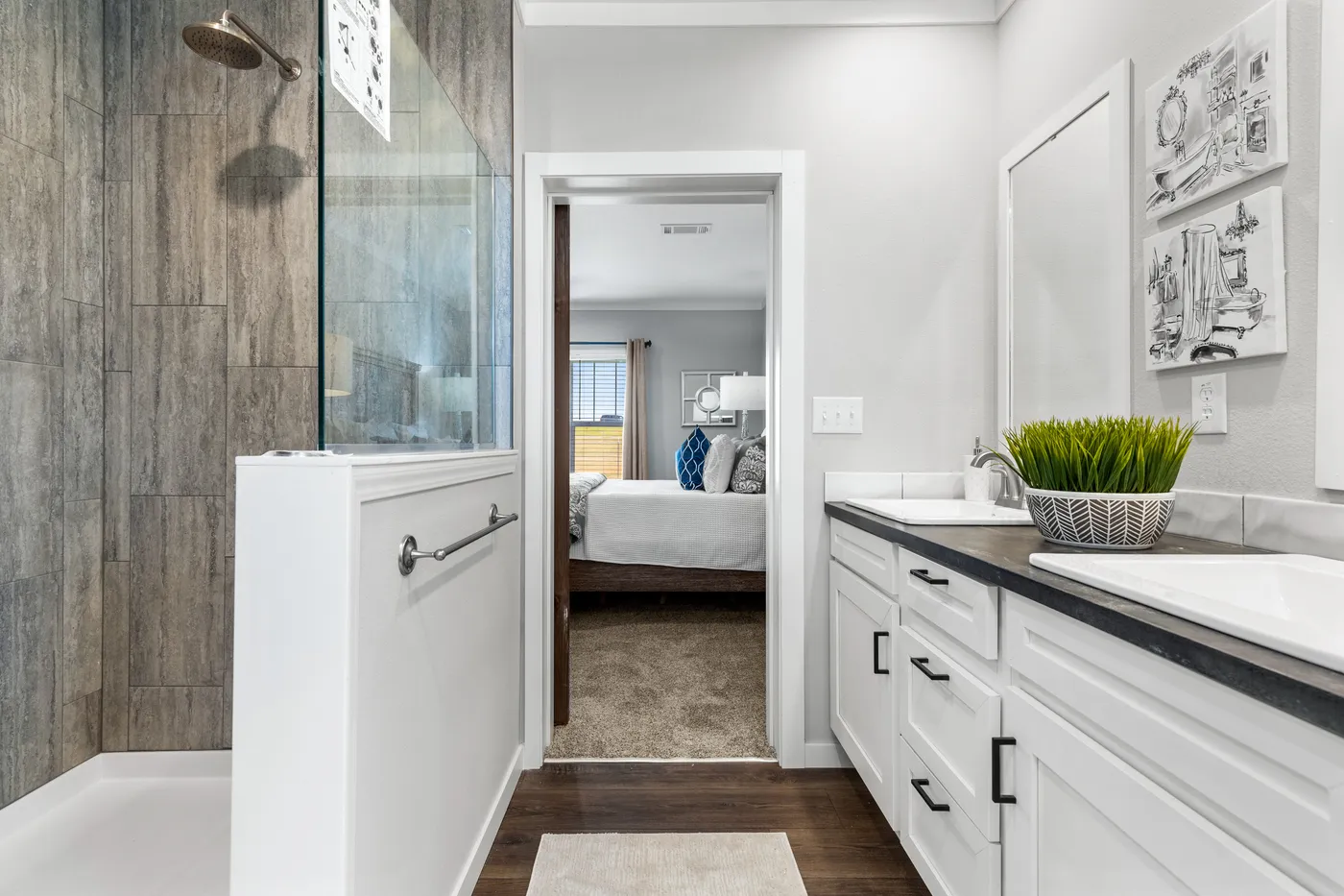 The EL CAPITAN Primary Bathroom. This Manufactured Mobile Home features 3 bedrooms and 2 baths.