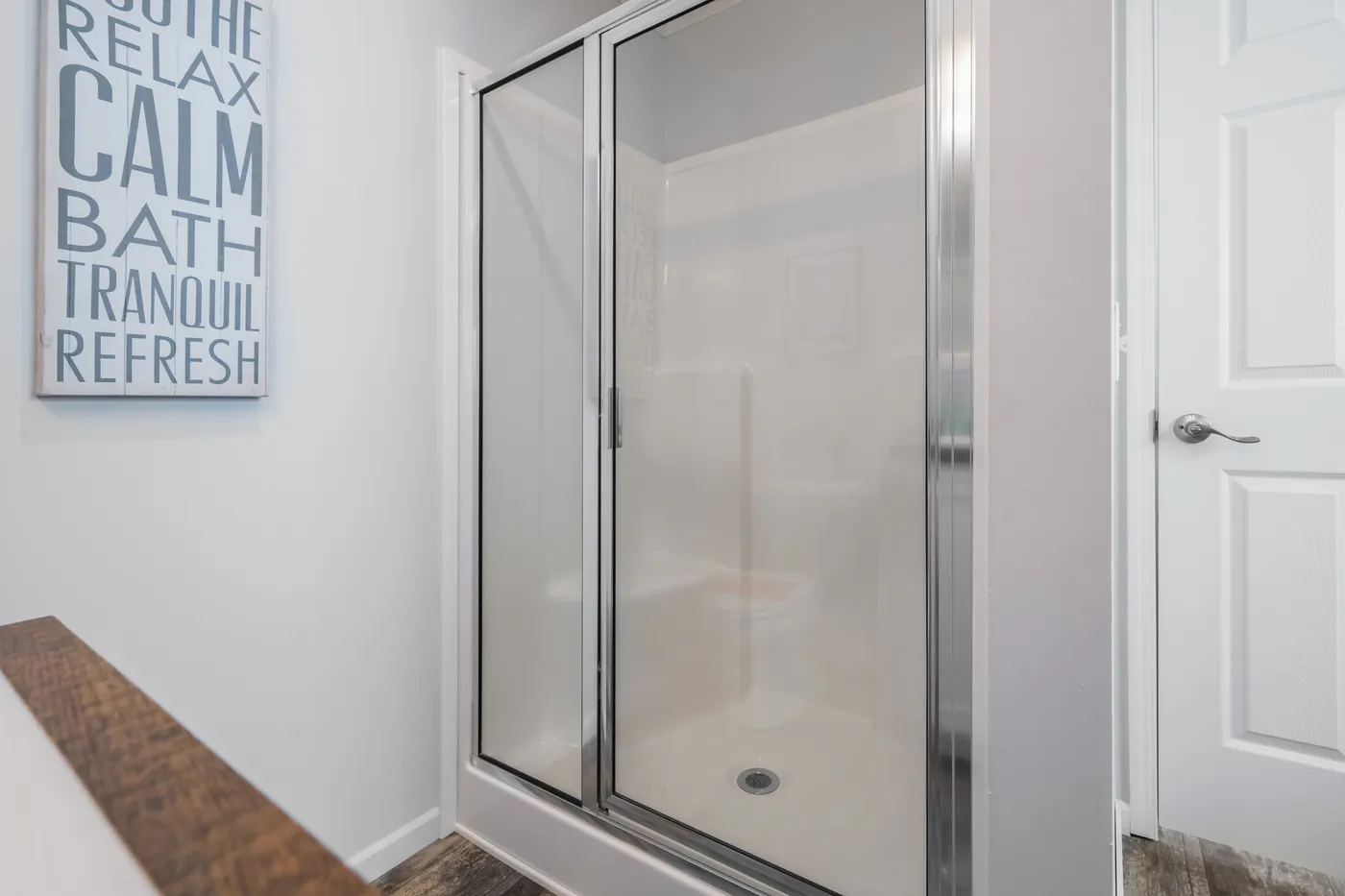 The THE MERCER Primary Bathroom. This Manufactured Mobile Home features 3 bedrooms and 2 baths.