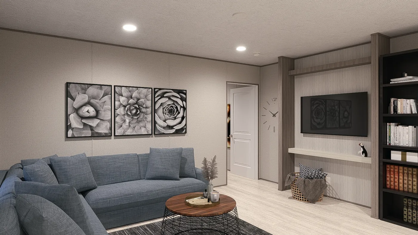 The MAYNARDVILLE CLASSIC 66 Living Room. This Manufactured Mobile Home features 3 bedrooms and 2 baths.