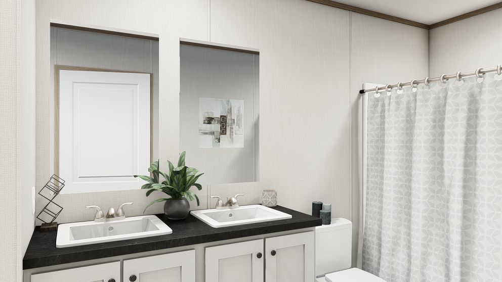 The BEACON Primary Bathroom. This Manufactured Mobile Home features 3 bedrooms and 2 baths.