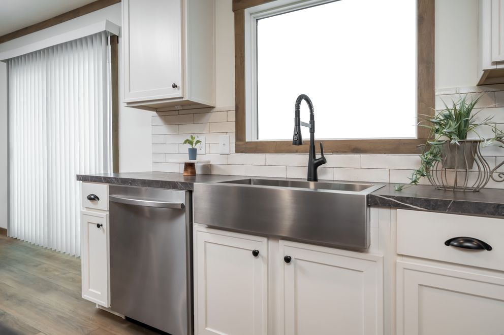 The THE LIZZIE Kitchen. This Manufactured Mobile Home features 3 bedrooms and 2 baths.