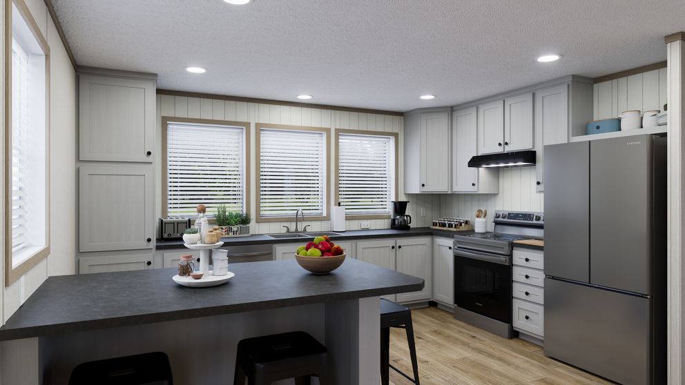 The 7216-CC03 HARBORVIEW 72 Kitchen. This Manufactured Mobile Home features 3 bedrooms and 2 baths.