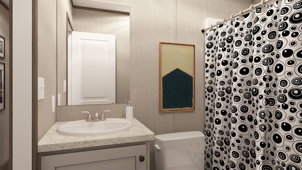 The LEGEND 14X66 Guest Bathroom. This Manufactured Mobile Home features 3 bedrooms and 2 baths.