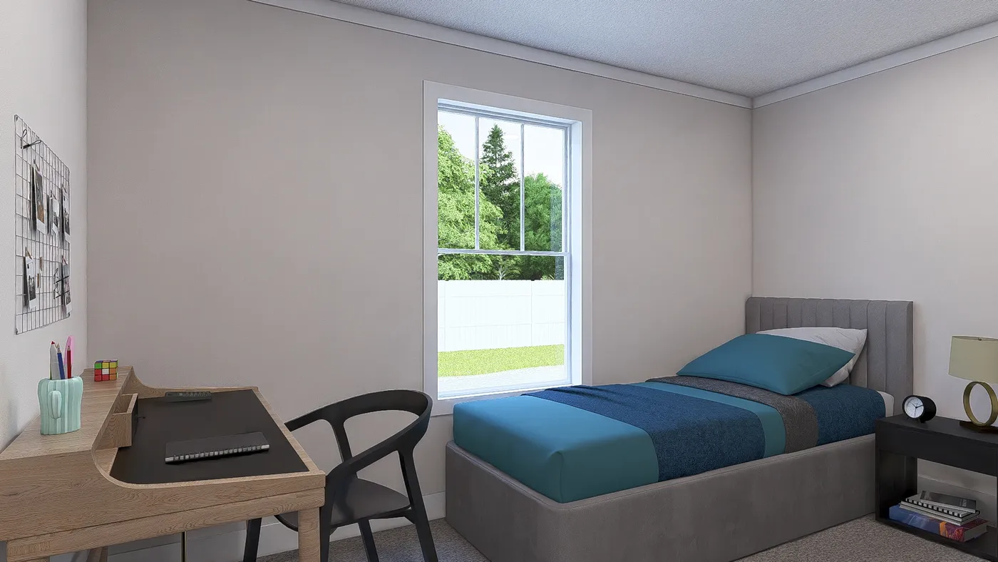 The HEY JUDE Guest Bedroom. This Manufactured Mobile Home features 4 bedrooms and 2 baths.