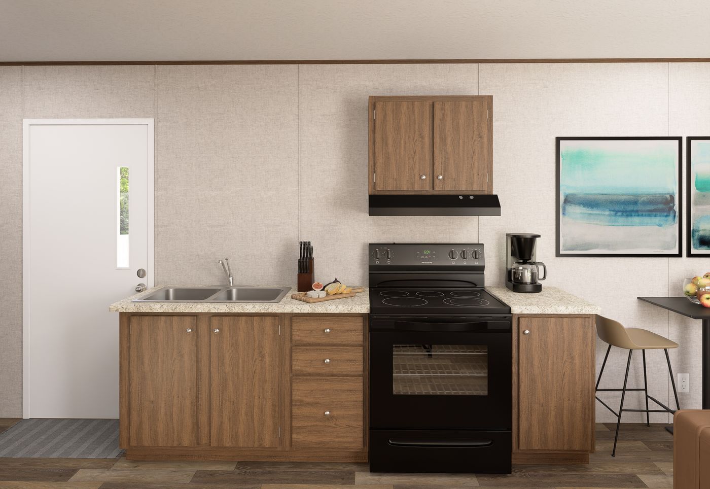 The BUTTERCUP Kitchen. This Manufactured Mobile Home features 1 bedroom and 1 bath.