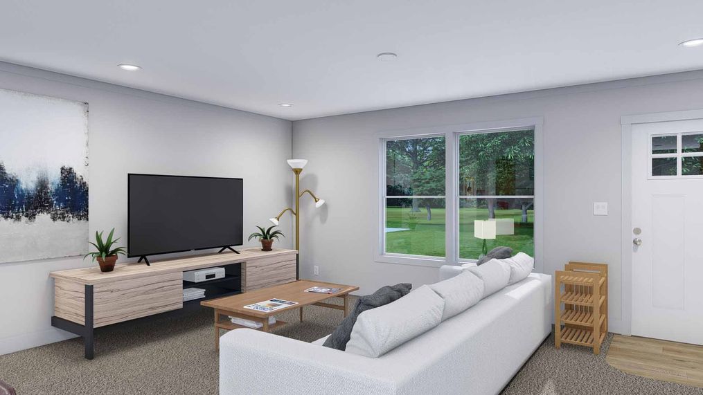 The LOVELY DAY Living Room. This Manufactured Mobile Home features 4 bedrooms and 2 baths.