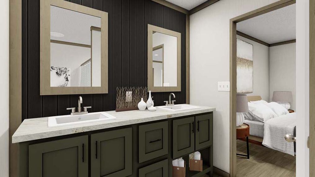 The SYDNEY Primary Bathroom. This Manufactured Mobile Home features 3 bedrooms and 2 baths.