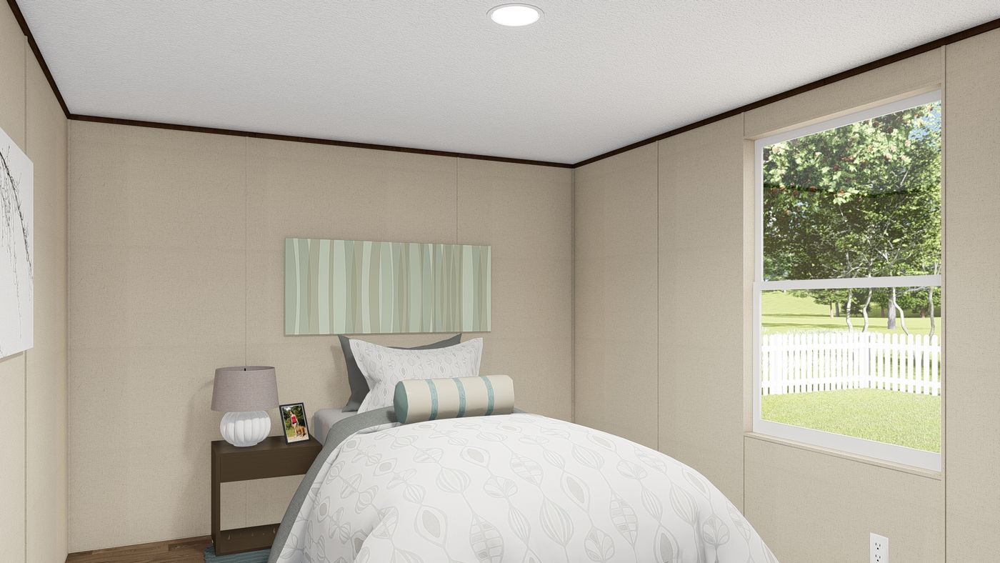 The BLISS Bedroom. This Manufactured Mobile Home features 2 bedrooms and 1 bath.