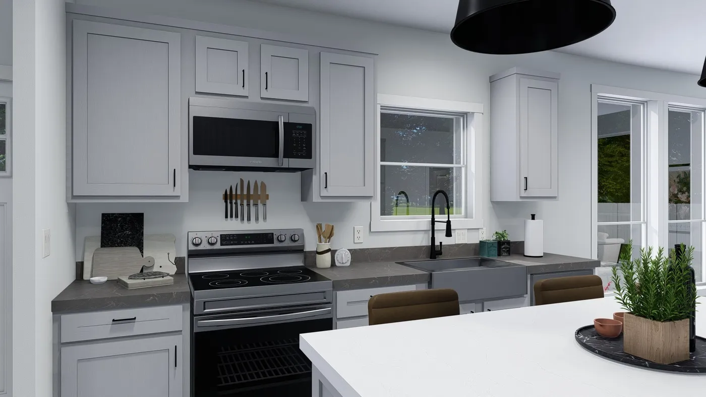 The BRYCE Kitchen. This Manufactured Mobile Home features 3 bedrooms and 2 baths.