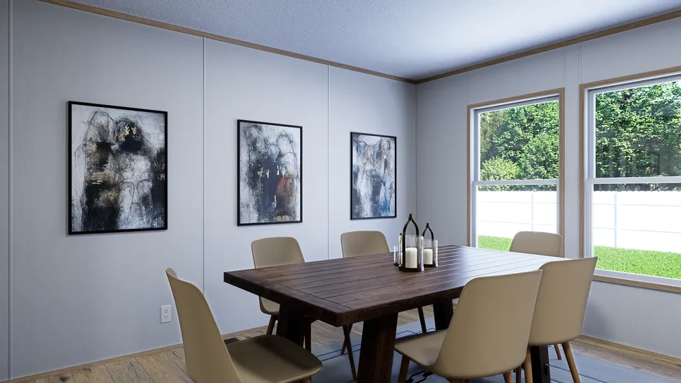 The ECLIPSE Dining Room. This Manufactured Mobile Home features 4 bedrooms and 2 baths.