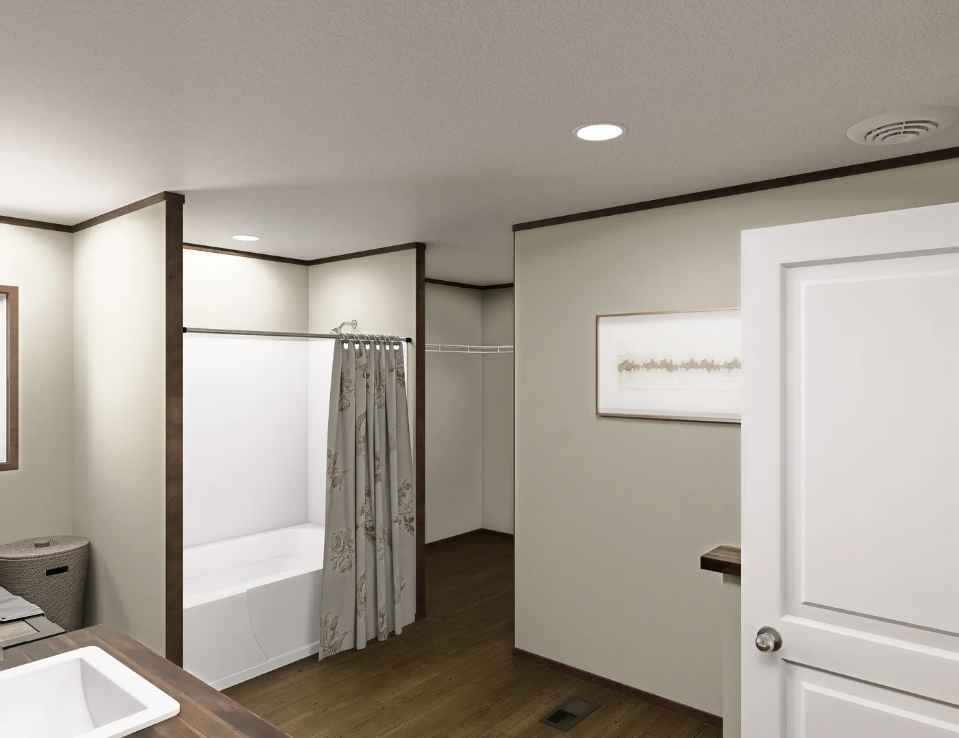 The EVEREST Primary Bathroom. This Manufactured Mobile Home features 4 bedrooms and 2 baths.