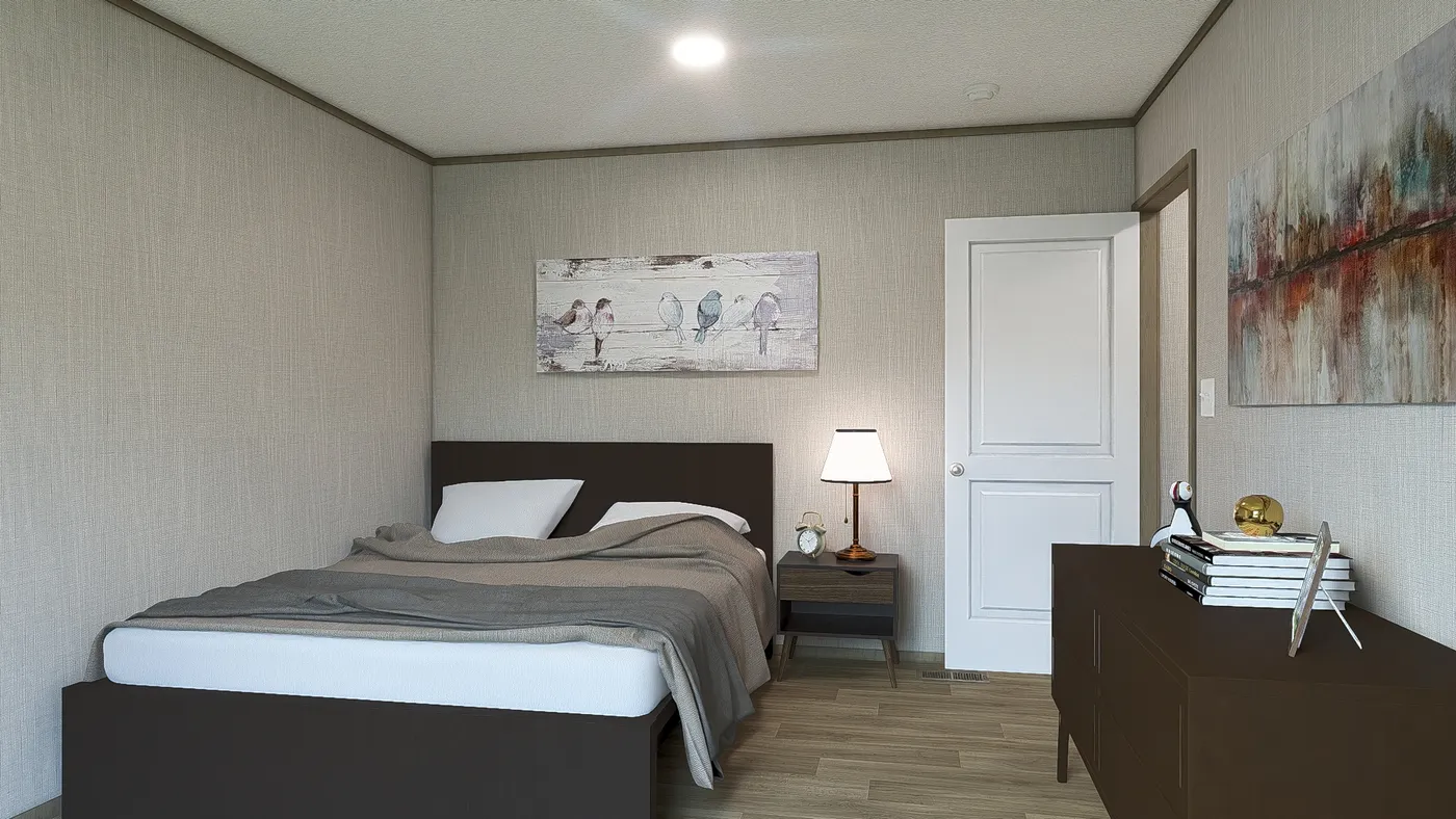 The ZION Guest Bedroom. This Manufactured Mobile Home features 3 bedrooms and 2 baths.